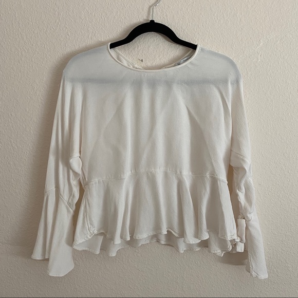 zara white silky blouse - Picture 1 of 4
